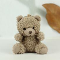 Plush Teddy Bear Keychain Cute Stuffed Animal Keyring Perfect Bear Gift For Kids Backpacks Gray Brown