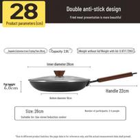 COOKER KING 28cm Pre-Seasoned Carbon Steel Frying Pan with Lid