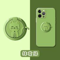 Metal Cat Ring Phone Stand Adhesive Back Holder Cartoon Design Foldable Mobile Device Grip and Kickstand Compatible with Smartphones One Size
