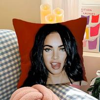 American Actress M-Megan Fox Lucky Dragon Pillow Cover Sofa Cushion Cover Home Room Decoration Children Gift Peach skin 18*18(CM)-1Pcs