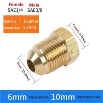 1pc Air Conditioning Copper Tube Female-Male SAE Flare Thread Tube Adapter 1/4 3/8 1/2 5/8 3/4 Reducer Joint Brass Pipe fitting (as the picture,Without Nut)