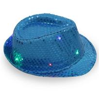 Unisex Light Up Dress Dance Party Panama Cap Sequin Led Fedora Trilby Jazz Hat