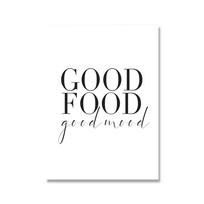 Minimalist Good Food Good Mood Bon Appetit Quotes Canvas Painting Black White Wall Art Poster Print Pictures Kitchen Home Decor 21x30cm No Framed