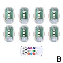 4/8PCS Wireless LED Strobe Lights With Remote Control 8 Colors USB Charing Warning Lamp Flash Indicator For Car Auto Motorc B6W7 gray