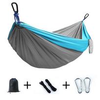 Ultralight Double Nylon Camping Hammock - Portable Color Block Design