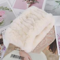 New Arrival Real Fur Ring Hairband Scarf Women Knit Real Rex Rabbit Fur Scarves Good Elastic Winter Fluffy Natural Fur Headbands One Size