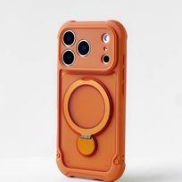 for Magsafe 360° Rotation Metal Stand Phone Case for iPhone 17 12 13 16 Pro Max 17 Pro 14 15 Plus Airbag Shockproof  Matte Cover iPhone17 oranžinė