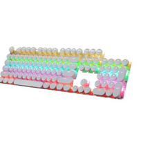 104Pcs/Set Keycaps Retro Anti-deform ABS Mechanical Circular Keycaps Decor for 104-key Mechanical Keyboard balta