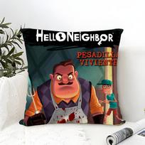 Funny Horror Game H-Hello Neighbor 1 Pillow Case Linen Pillow Case Sofa Home Decor Cushion Cover Cushion Cove Peach skin 18*18(CM)-1Pcs