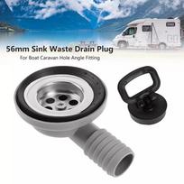 1PC 56mm 2.2  Sink Waste Drain Plug Hole Angle Fitting For Boat Caravan Motorhome RV Double Layer Filtration Drain