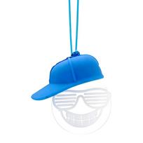 Cyberpunk Sunglasses Smile Face LED Car Pendant Glow In The Dark Acrylic Keychain Neon Light Hanging Ornament For Vehicle