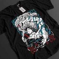 Anime Jujutsu Kaisen Yuta Okkotsu Rika Black Tshirt S