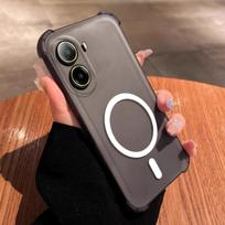 Case for Xiaomi POCO X7 Pro 5G,M7 4G Cute Airbag Corner Pastel Matte Magnetic Casing Semi Shockproof Phone Cover POCO X7 Pro 5G matinė juoda spalva