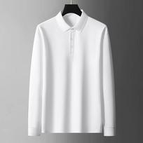 Spring and Autumn Sports and Leisure Business Long Sleeved Polo Shirt Men's Solid Color Polo Shirt XXXXXL balta