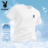 PLAYBOY Men's Quick-Dry Short Sleeve Sports T-Shirt 3XL