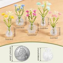 5Pcs Mini Fridge Magnet Miniature Vase Fridge Magnet Decor 3D Vase Micro Landscape Ornament Fridge Magnets Place Pant Flower