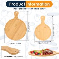 2Pcs Wooden Cutting Board with Handle Circular Hanging Chopping Board Kitchen Household Fruit Vegetable Pizza Cutting Board