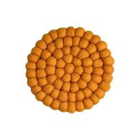Apvalus veltinio kamuoliukų padėkliukas, atsparus karščiui, gėrimo padėkliukas, minkštas paviršiaus apsaugas namams, biurui, virtuvės indams orange
