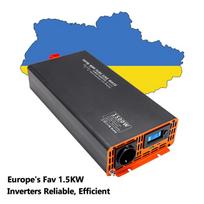 1500W 12V Hybrid Solar Inverter off Grid 220VAC Solar Energy Inverter Pure Sine Wave Inverter DC12V 0.6A MPPT CONTROLLER Off-Grid Solar System 1.5 kW car inverter