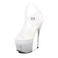 2024 Spring Women Clear Heels Sexy Platform Sandals Slipper 17cm Girls Shoe for Party Club Drop Sale 34 balta
