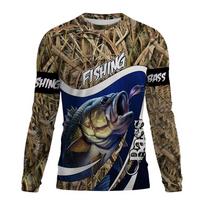 Fishing Graphic Men Fashion Tops Men's Clothing Outdoor Sun Protection Tee Men's Long Sleeve T-Shirt S