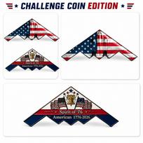 Spirit of 76 Commemorative Coin Challenge Coin American 1776-2026 Military Aviation Collectible Coin with Flag and Bell Design One Size