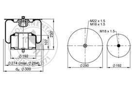 CONTITECH AIR SPRING Pneumatinės pakabos pagalvė 1417 N P01