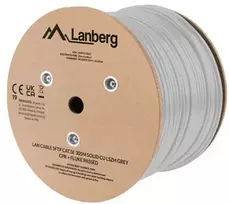 LANBERG LAN kabelis SFTP CAT.5E 305M kietas CU LSZH Pilkas CPR + FLUKE PASSED
