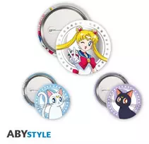 KNYGA Bookshop Sailor Moon Luna & Artemis 3 Badge Pack