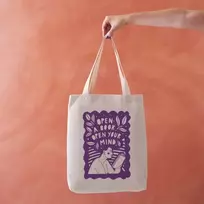 KNYGA BOOKISHLY Open a Book, Open your Mind - Literary Tote Bag