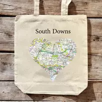 KNYGA Bookshop OS Map Premium Canvas Tote Bag - South Downs National Park