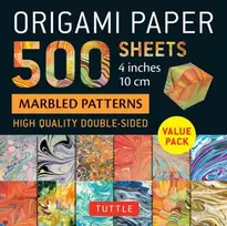 KNYGA Tuttle Tuttle Studio Origami Paper 500 sheets Marbled Patterns 4" (10 cm)