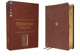 KNYGA Frank Charles Thompson NKJV, Thompson Chain-Reference Bible, Large Print, Leathersoft, Brown, Raudona Letter, Comfort Print