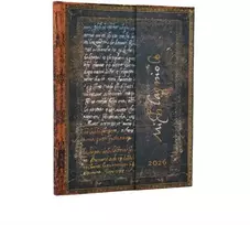 KNYGA paperblanks 2026 Michelangelo, Handwriting (Embellished Manuscripts Collection) Ultra 12-month Vertical Hardcover Flexi Dayplanner 2026 (Wrap Closure)