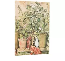 KNYGA paperblanks 2026 Cezanne's Terracotta Pots and Flowers Mini 12-month Verso Hardcover Flexi Dayplanner 2026 (Elastic Band Closure)