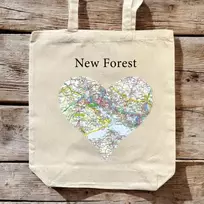 KNYGA Bookshop OS Map Premium Canvas Tote Bag - New Forest National Park