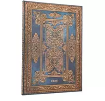 KNYGA paperblanks 2026 Mėlyna Luxe (Luxe Design) Grande 12-month Vertical Hardcover Flexi Dayplanner 2026 (Elastic Band Closure)