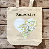 KNYGA Bookshop OS Map Premium Canvas Tote Bag - Pembrokeshire Coast National Park