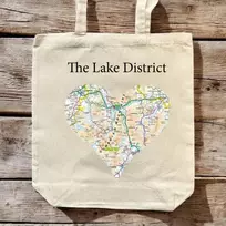 KNYGA Bookshop OS Map Premium Canvas Tote Bag - Lake District National Park