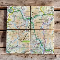 KNYGA Bookshop OS Map Ceramic Four Coaster Set - Lake District National Park