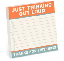 KNYGA Knock Knock Thinking Out Loud Sticky Notes (4 x 4-inches)