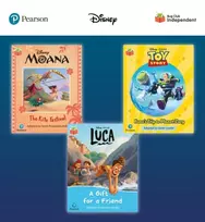 KNYGA Sarah Loader Pearson Bug Club Disney Year 1 Pack B, including decodable phonics readers for phase 5: Moana: The Kite Festival, Toy Story: Buzz's Trip to Planet Zurg, Luca: A Gift for a Friend