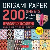 KNYGA Tuttle Tuttle Studio Origami Paper 200 sheets Japanese Dolls 6" (15 cm)