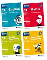 KNYGA Oxford Editor Bond 11+ Assessment Papers 8-9 metai Bundle: English, Maths, Non-verbal Reasoning, Verbal Reasoning (for GL Assessment & other 11 plus exams)