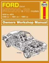 KNYGA Ford Escort Mk I Mexico, RS 1600 & RS 2000 (70 - 74) Haynes Repair Manual