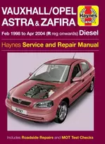 KNYGA Vauxhall/Opel Astra & Zafira Diesel (Feb 98 - Apr 04) Haynes Repair Manual