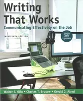 KNYGA Walter E Oliu Writing That Works: Communicating Effectively on the Job with 2020 APA Update