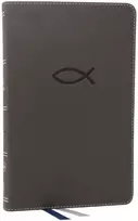 KNYGA Thomas Thomas Nelson NKJV, Thinline Bible Youth Edition, Leathersoft, Gray, Raudona Letter, Comfort Print