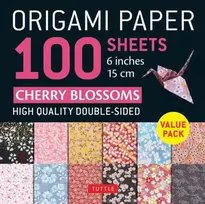 KNYGA Tuttle Tuttle Studio Origami Paper 100 Sheets Cherry Blossoms 6" (15 cm)