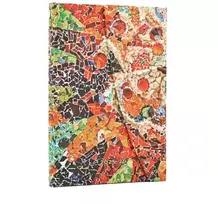 KNYGA paperblanks 2026 Gaudi's Sun (Gaudi’s Mosaics) Mini 18-month Horizontal Hardcover Flexi Dayplanner 2025-2026 (Wrap Closure)